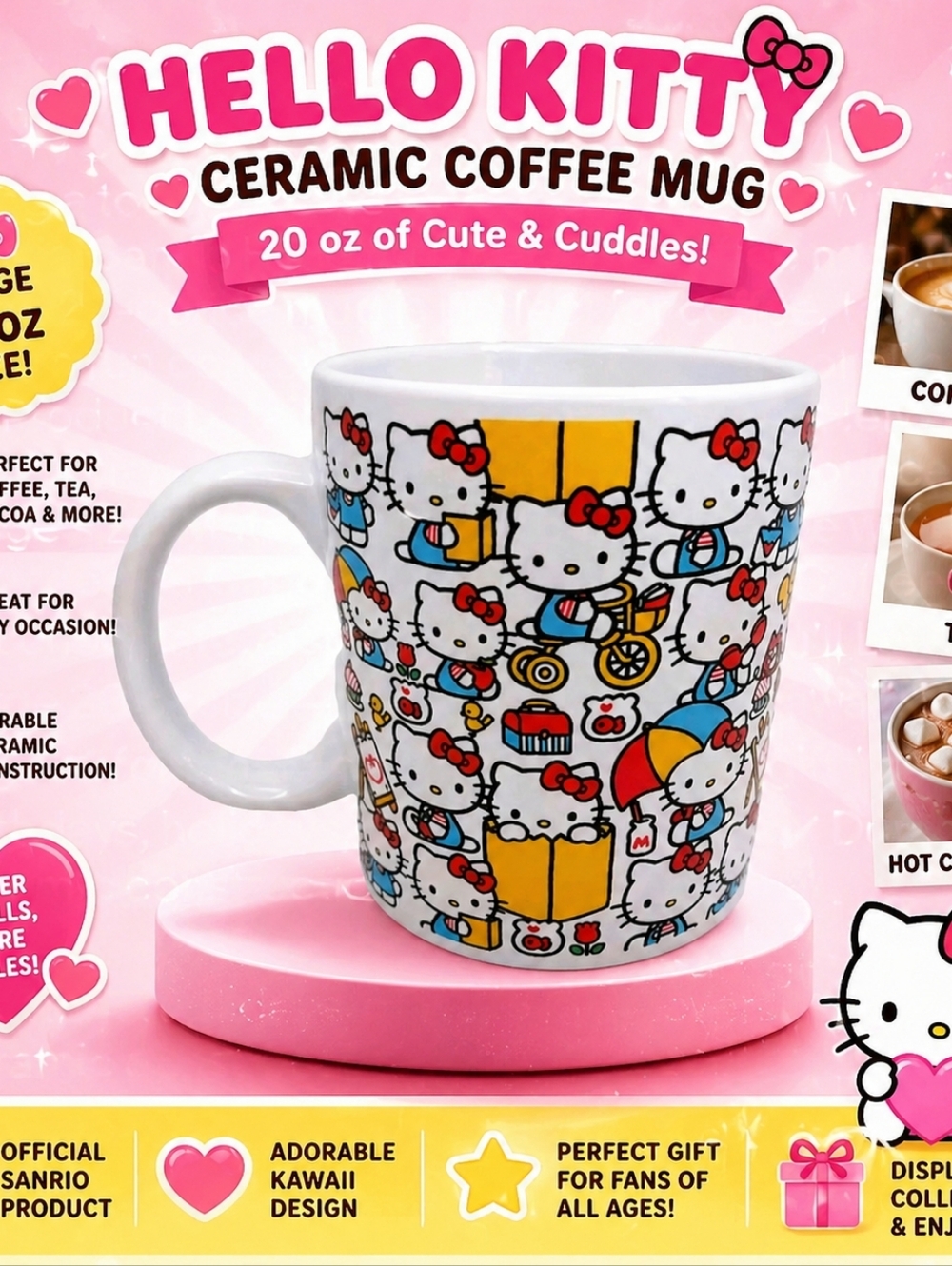 Hello Kitty Large Kitchen Coffee Cup Mug 20 Ounces